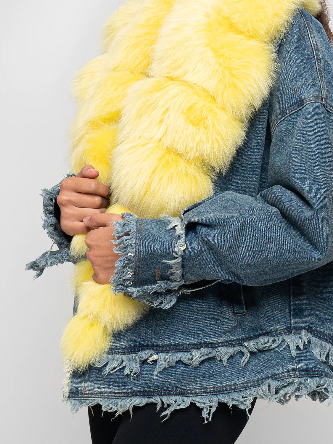 DENIM - jacket with yellow fox border