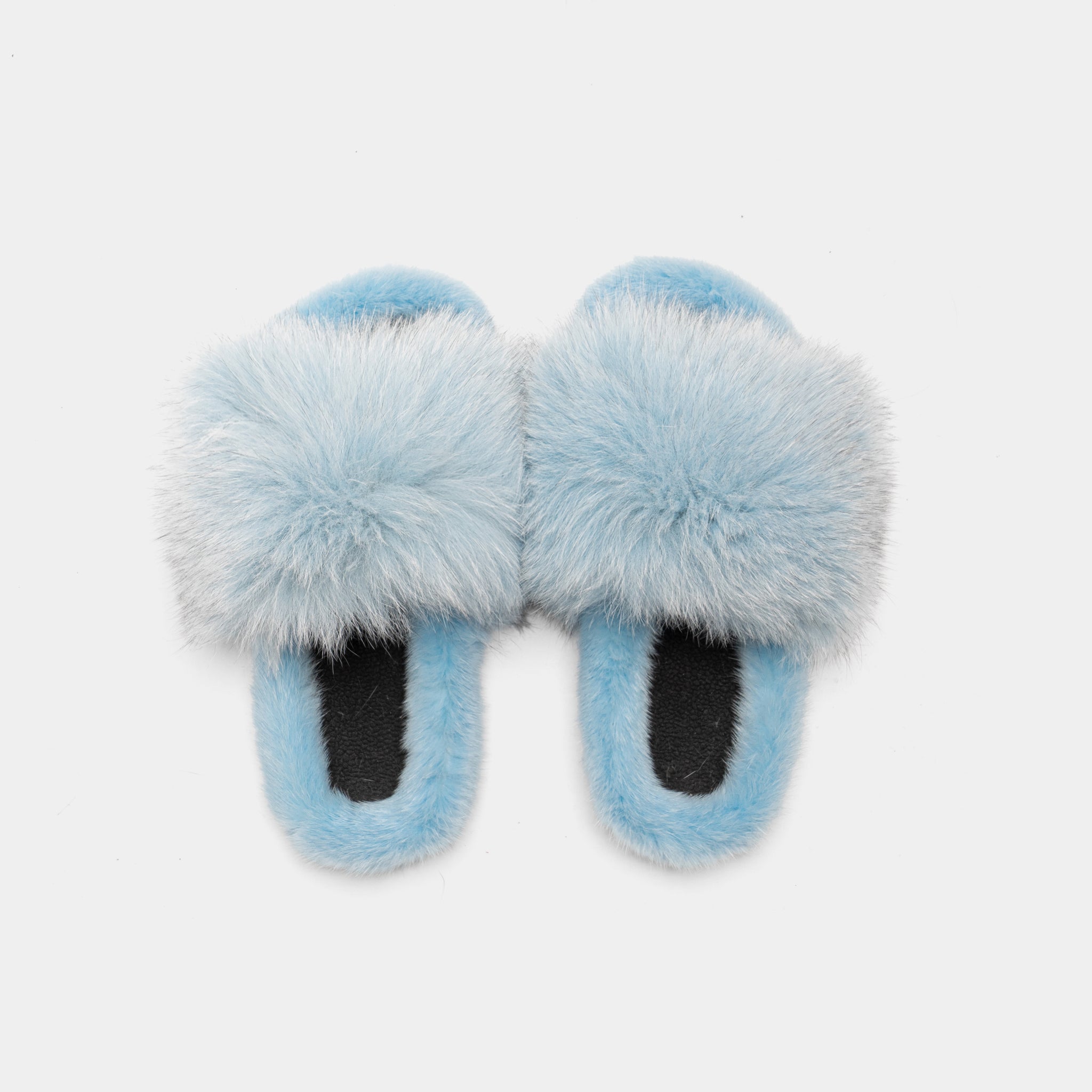 ASPEN - Slipper con Pelo di Visone & Volpe Celeste