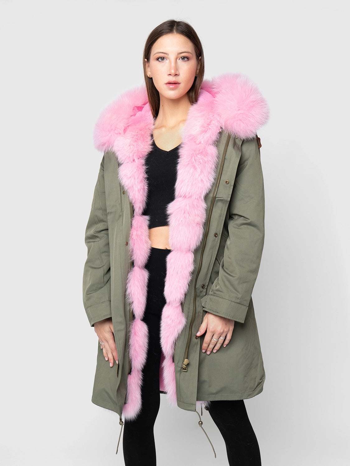 ALASKA - hood and border in pink fox