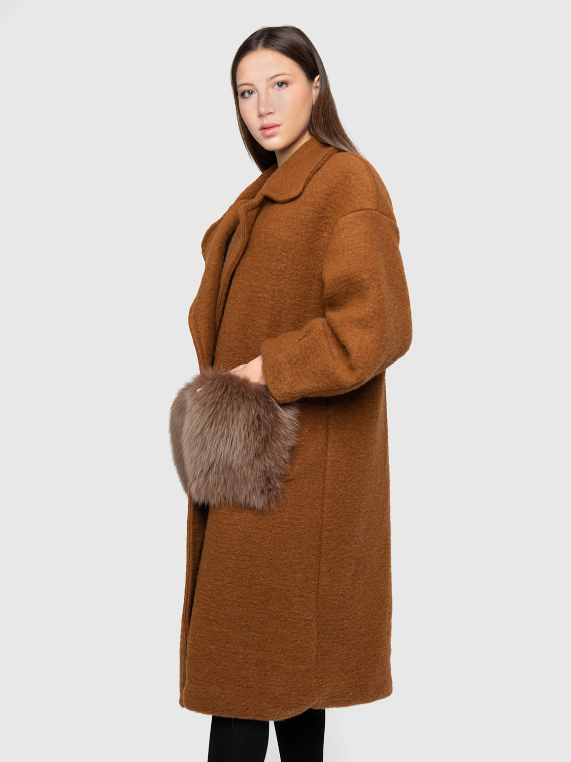 COAT - pockets in brown fox