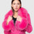 Dublin - Cashmere coat with bordering neck and fox cuffs (fuchsia)
