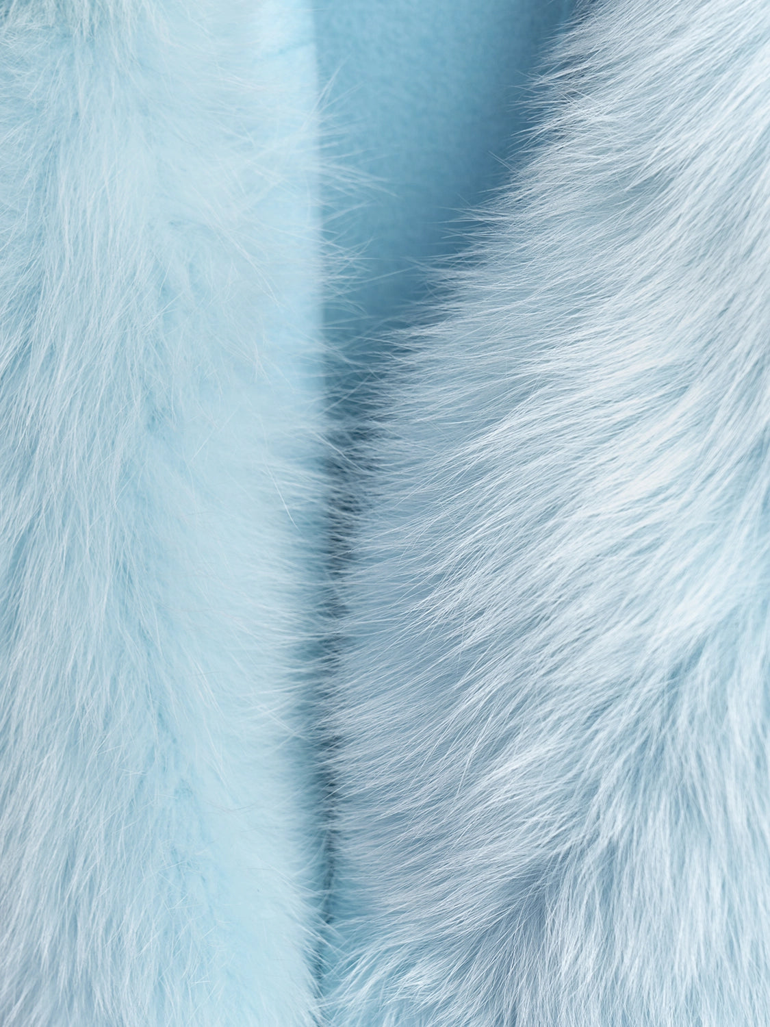 COAT - cashmere light blue fox collar and cuffs