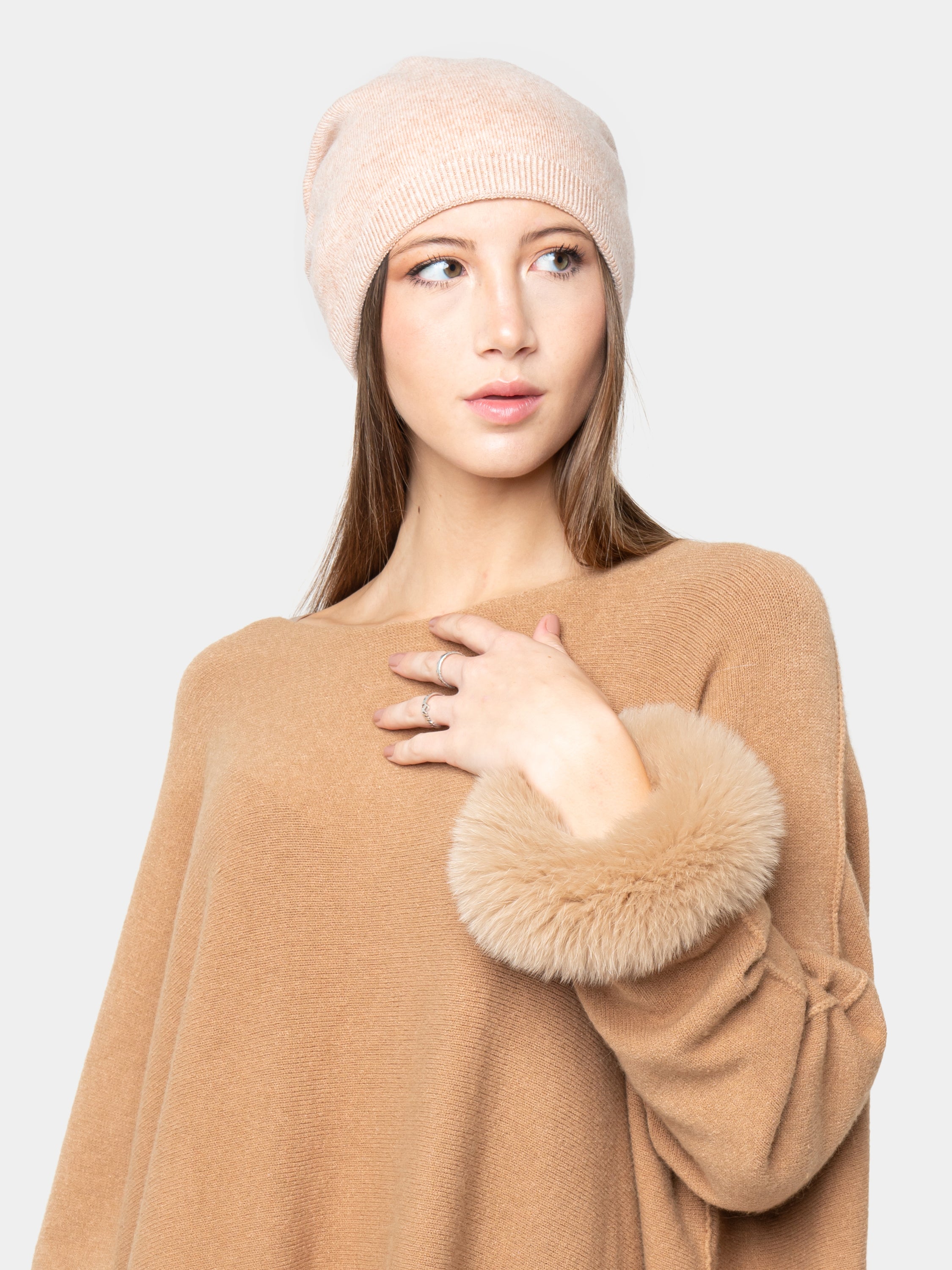 CAPPELLO - in cashmere e lana beige