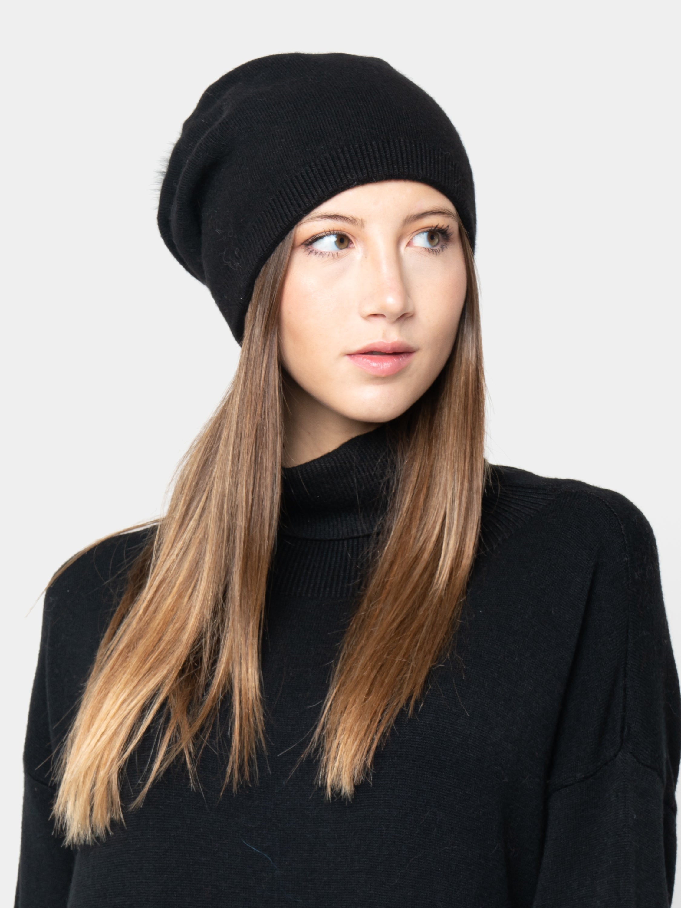 CAPPELLO - in cashmere e lana nero