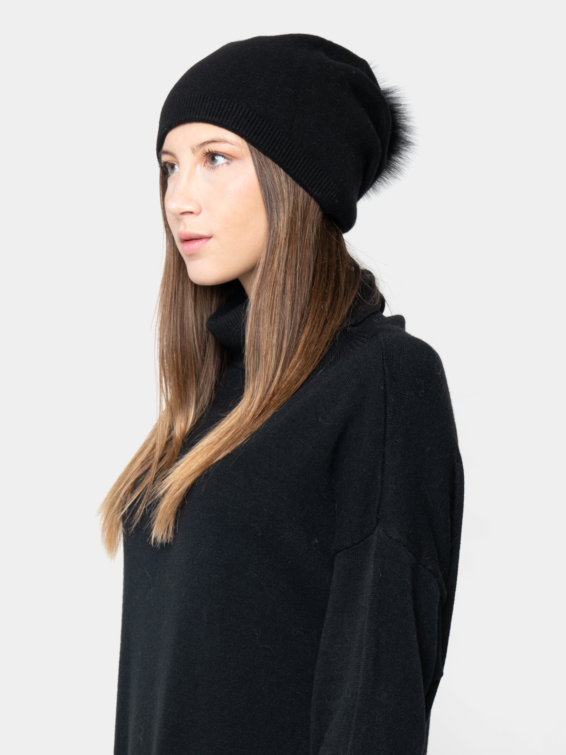 CAPPELLO - in cashmere e lana nero