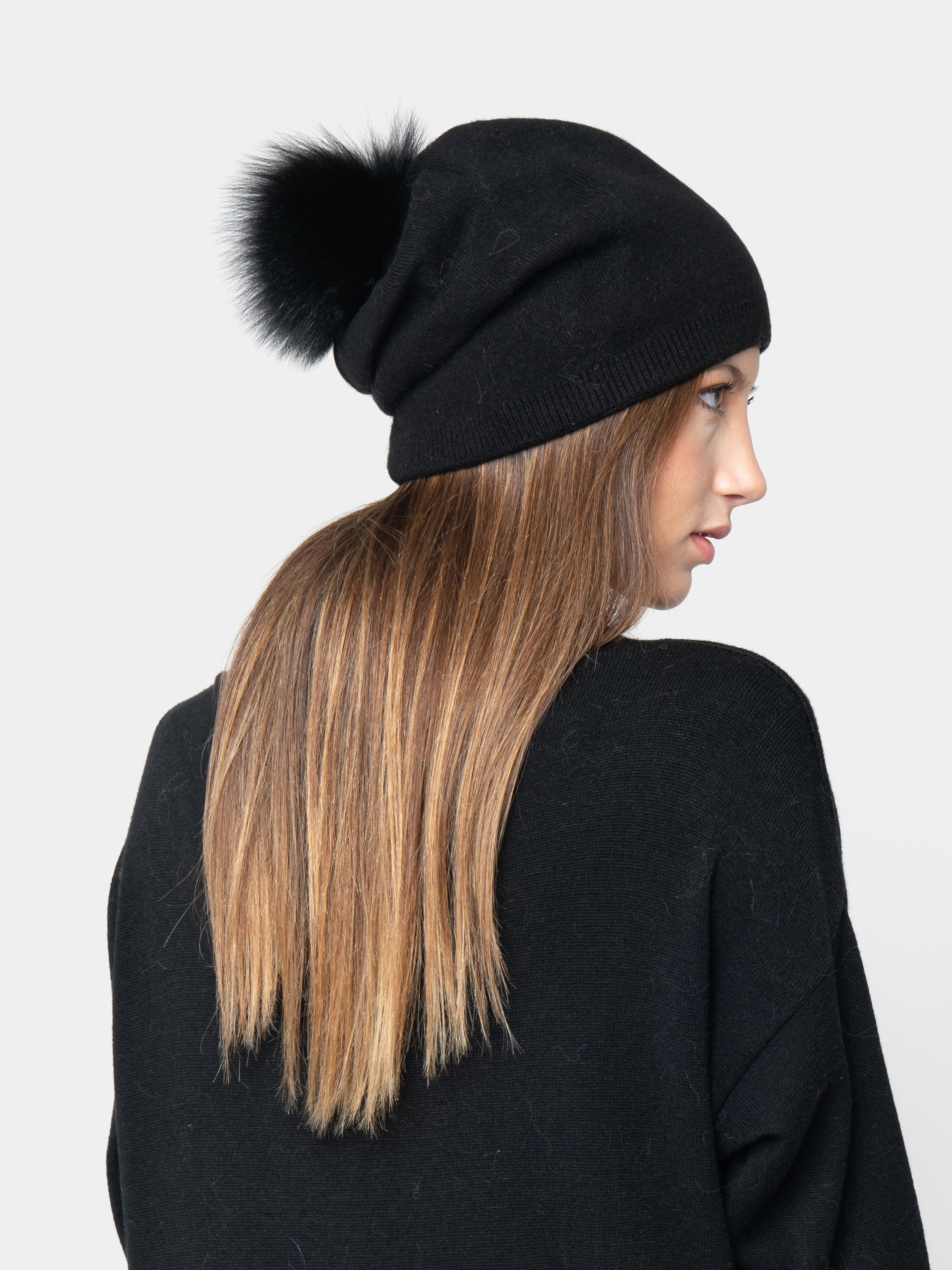 CAPPELLO - in cashmere e lana nero