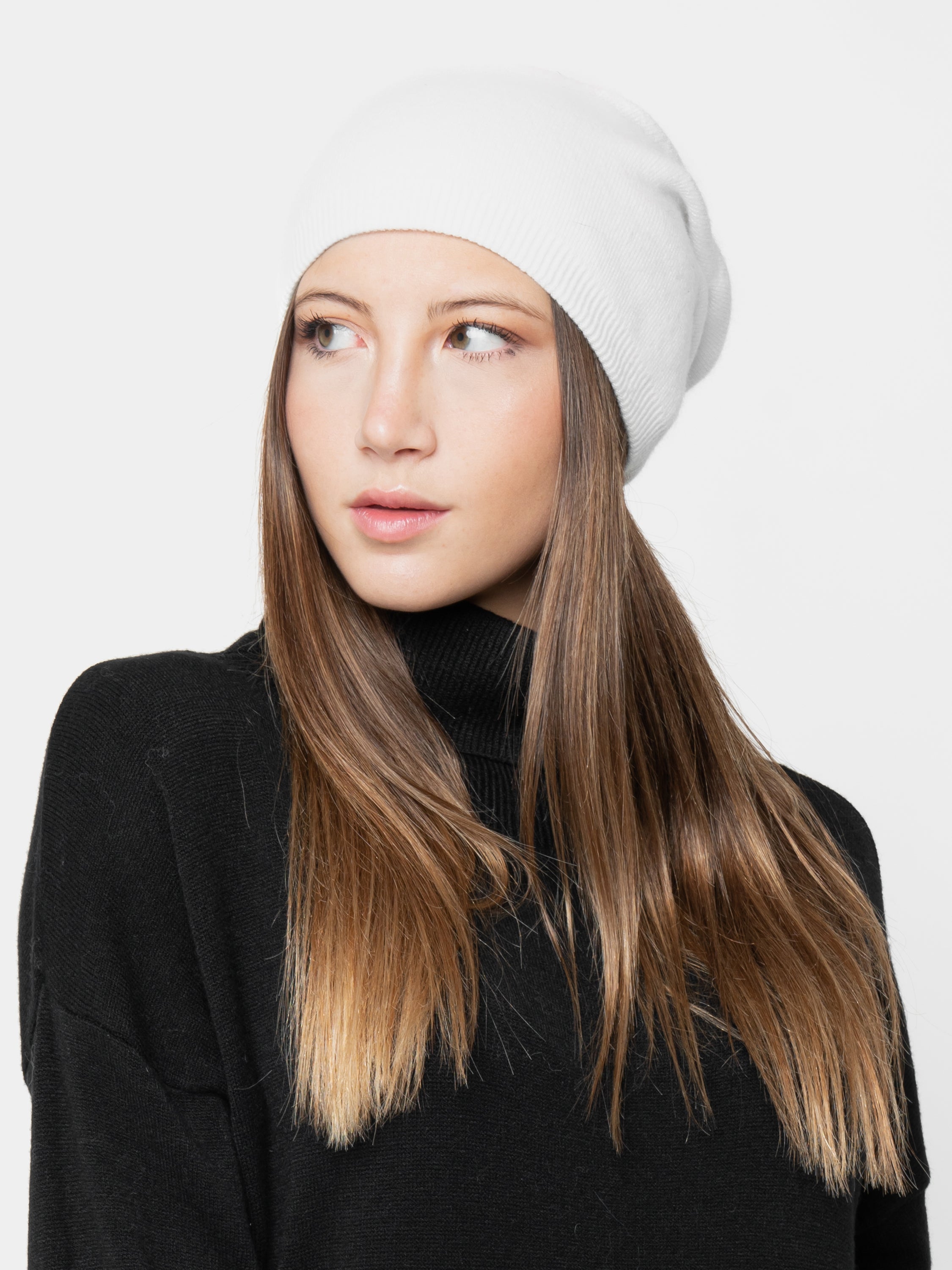 CAPPELLO - in cashmere e lana bianco