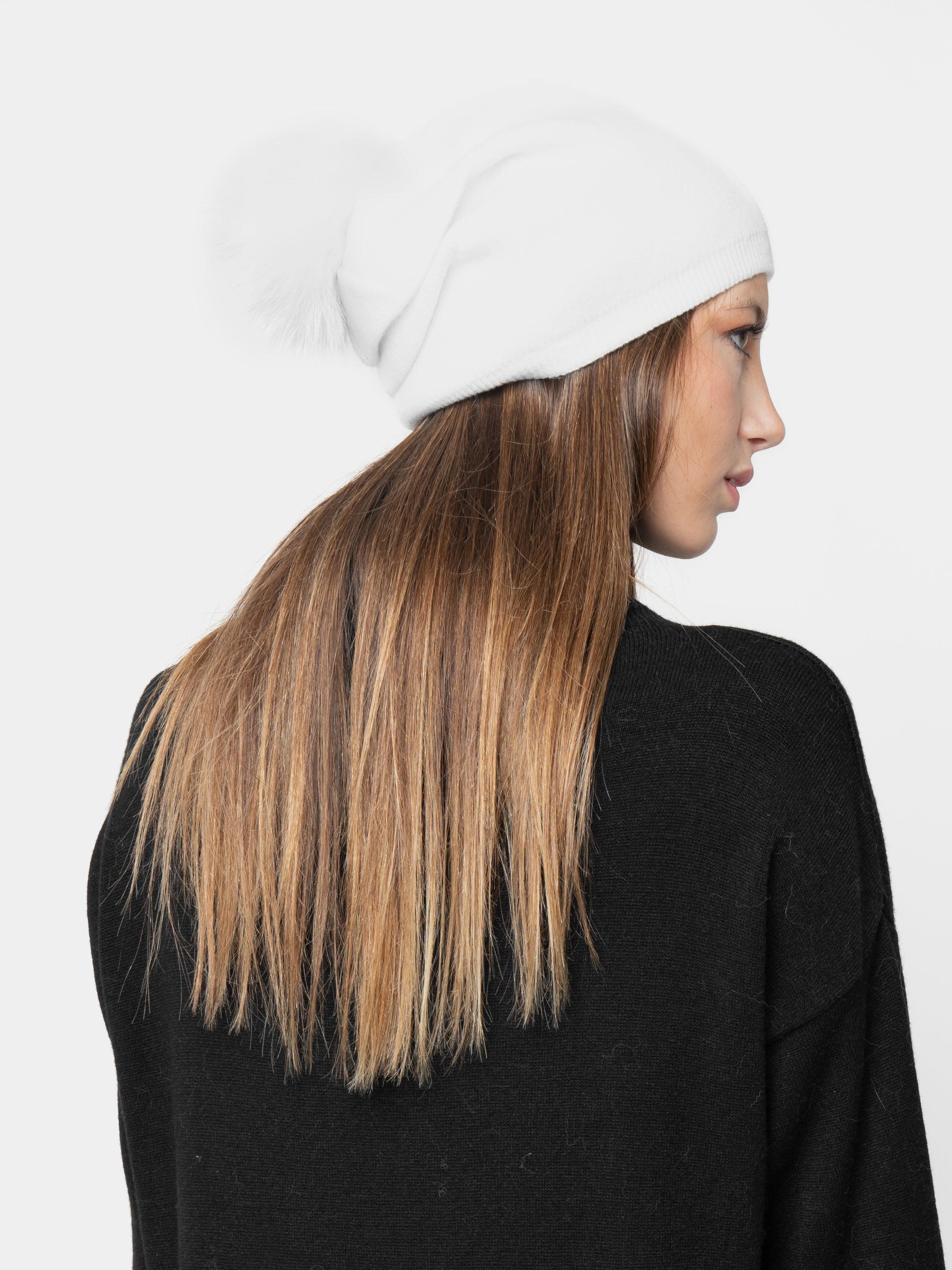 CAPPELLO - in cashmere e lana bianco