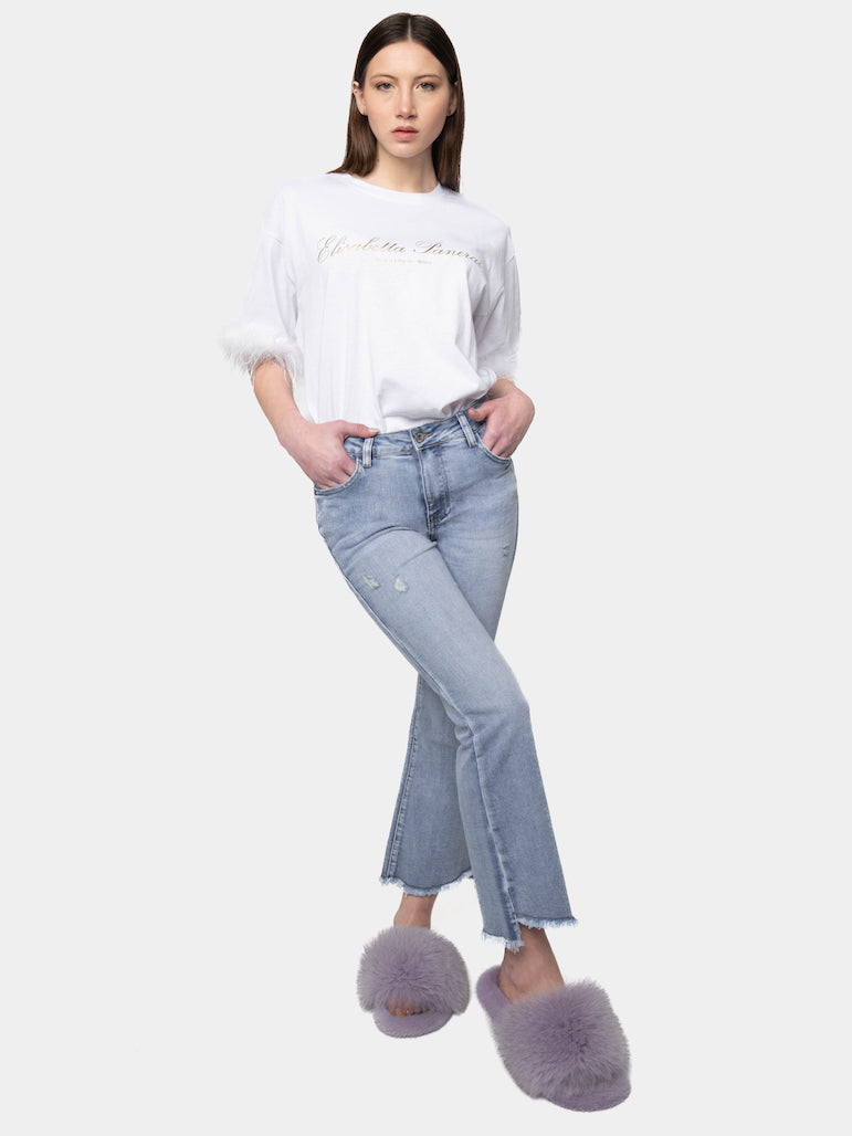 SEVILLA Jeans Lungo Crop Lilla Elisabetta Panerai