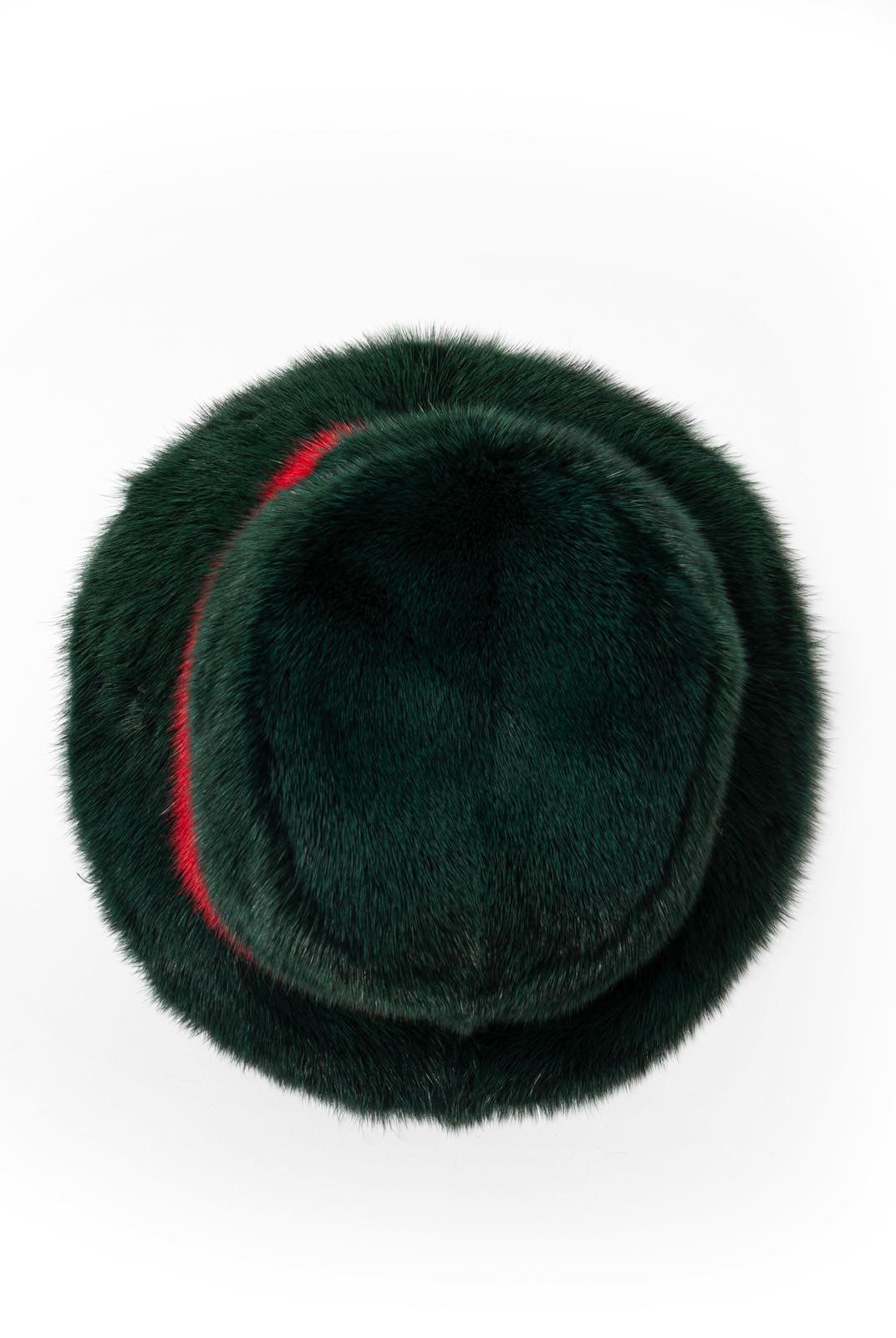 Cappello in Visone Verde & Rosso - Elisabettapanerai