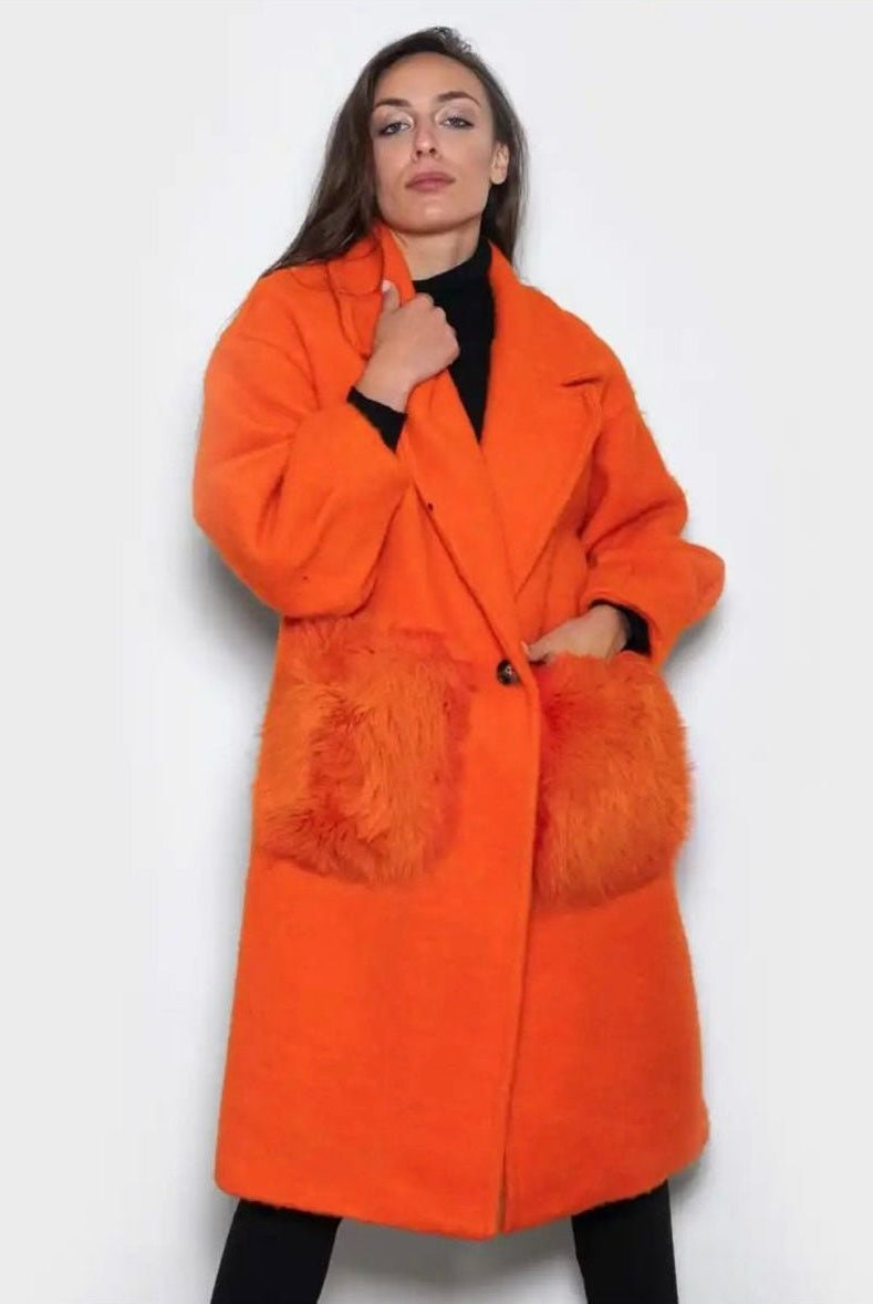 Copia del Copia del Cappottino Con Tasche In Volpe arancione - Elisabettapanerai