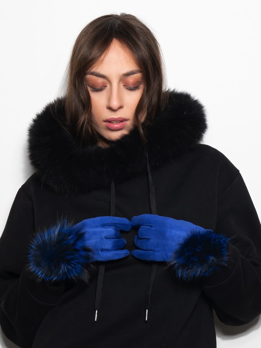 Guanti con PomPon in Volpe Blu - Elisabettapanerai