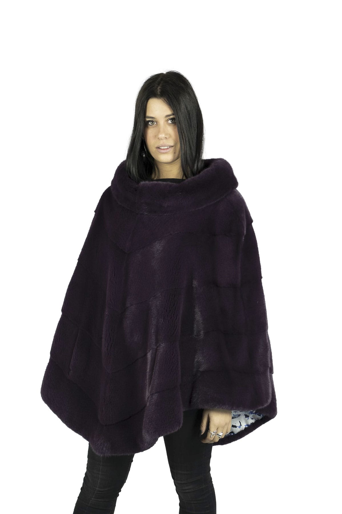 Poncho in Visone Viola - Elisabettapanerai