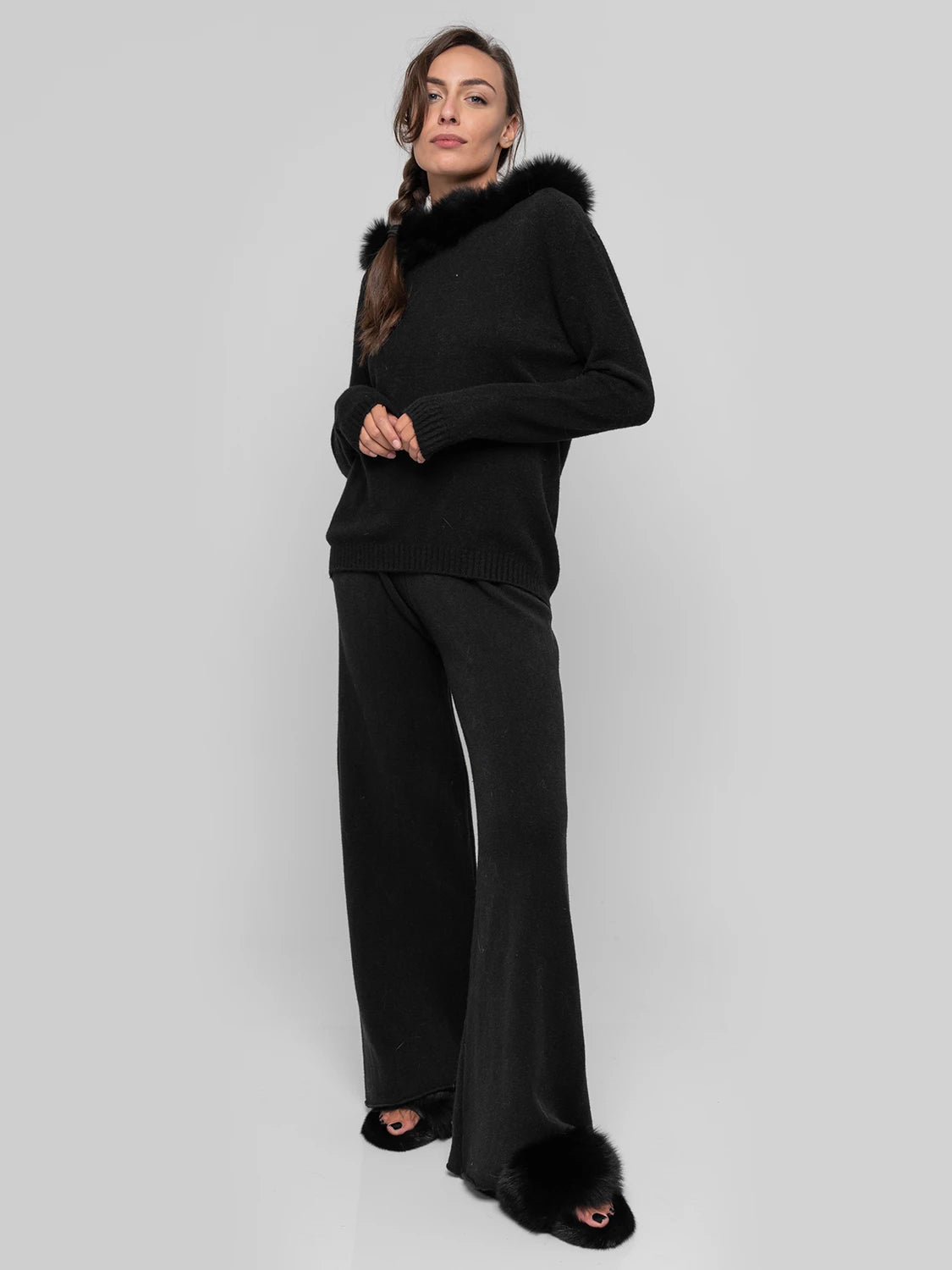 POSITANO - nero pelo cappuccio - Elisabettapanerai