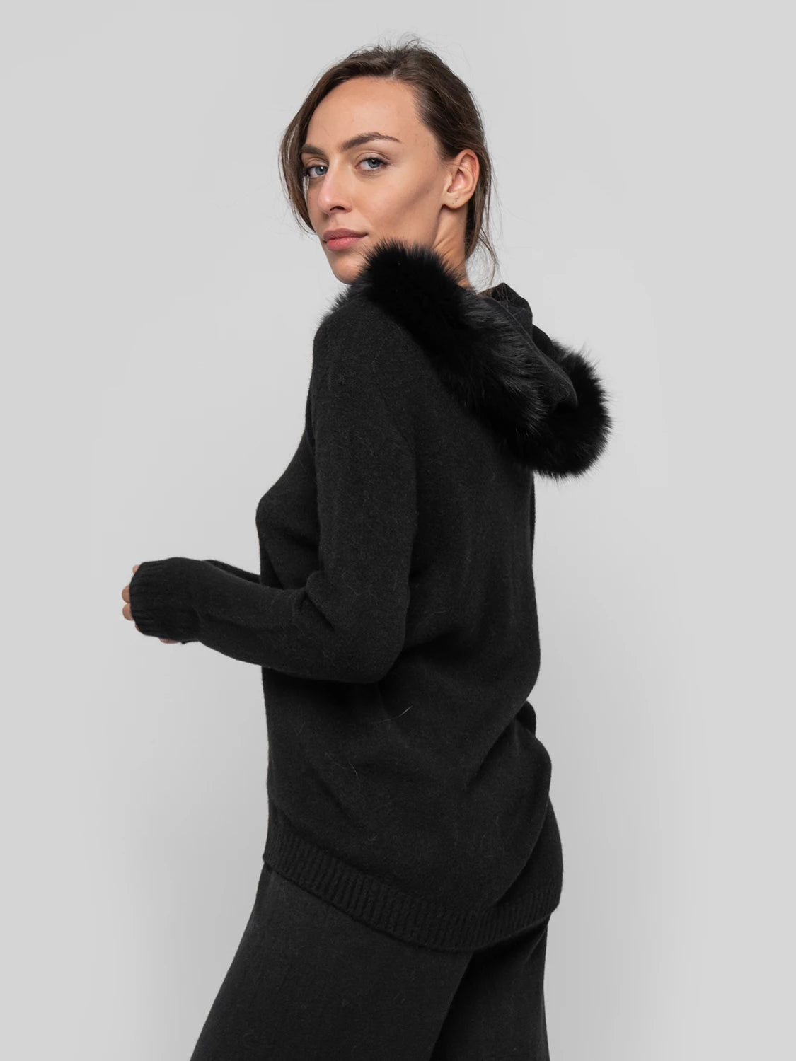 POSITANO - nero pelo cappuccio - Elisabettapanerai